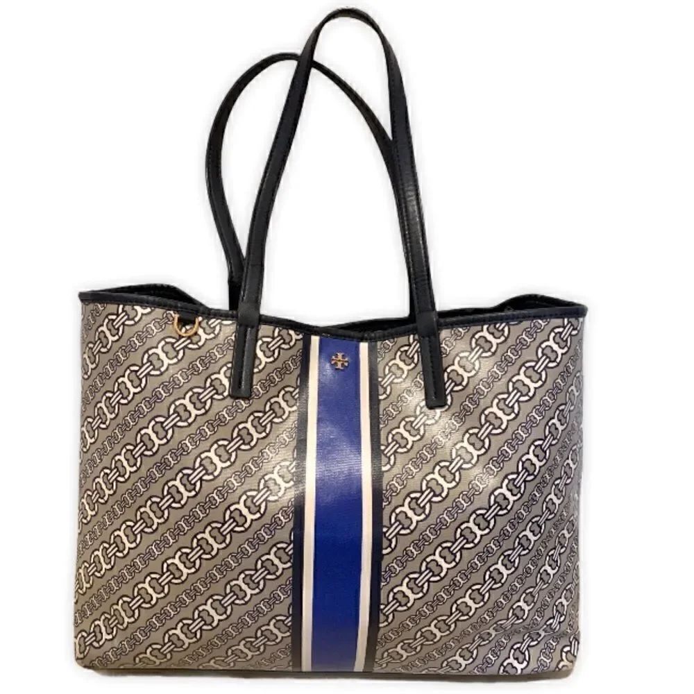 Tory Burch chain-link logo print tote